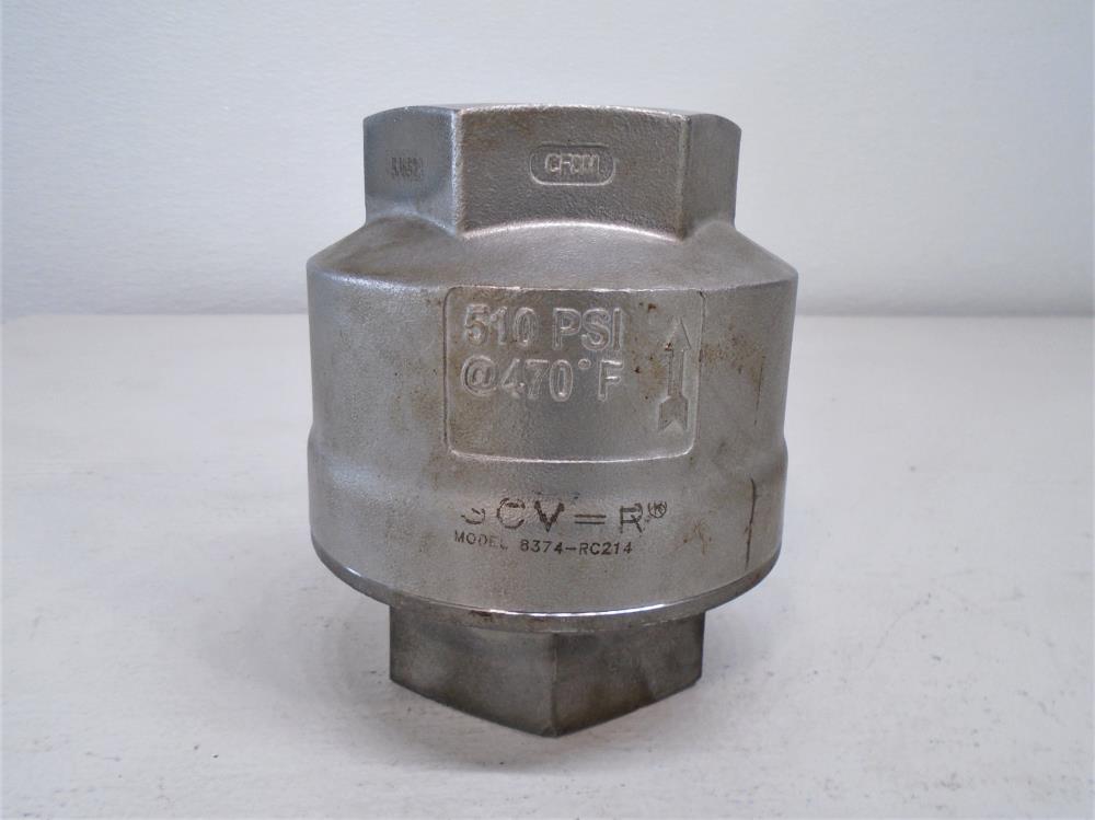 DFT SCV 2" NPT CF8M In-Line Restrictor Check Valve 8374-RC214